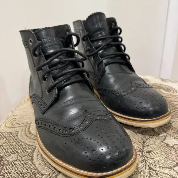 Leather Wingtip dress boots, size 10 Crevo brand - Picture 3 of 5